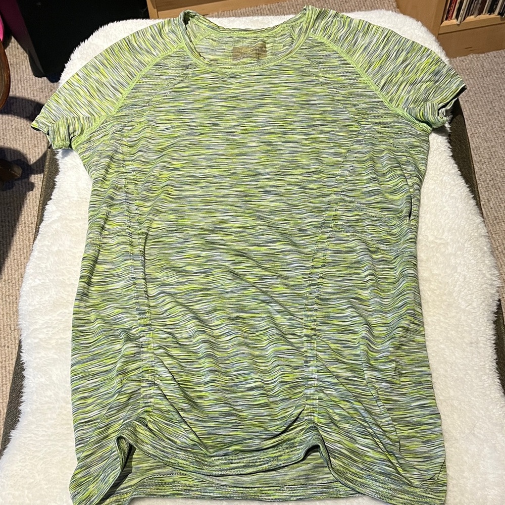 Athleta Lime and Gray Short Sleeve Tee